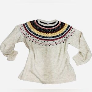 CHRISTOPHER & BANKS Fair Isles Sweater — Med —